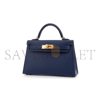 HERMÈS KELLY MINI II BLUE SAPPHIRE EPSOM (19*12*5.5cm) HERMÈS KELLY MINI II BLUE SAPPHIRE EPSOM (19*12*5.5cm)